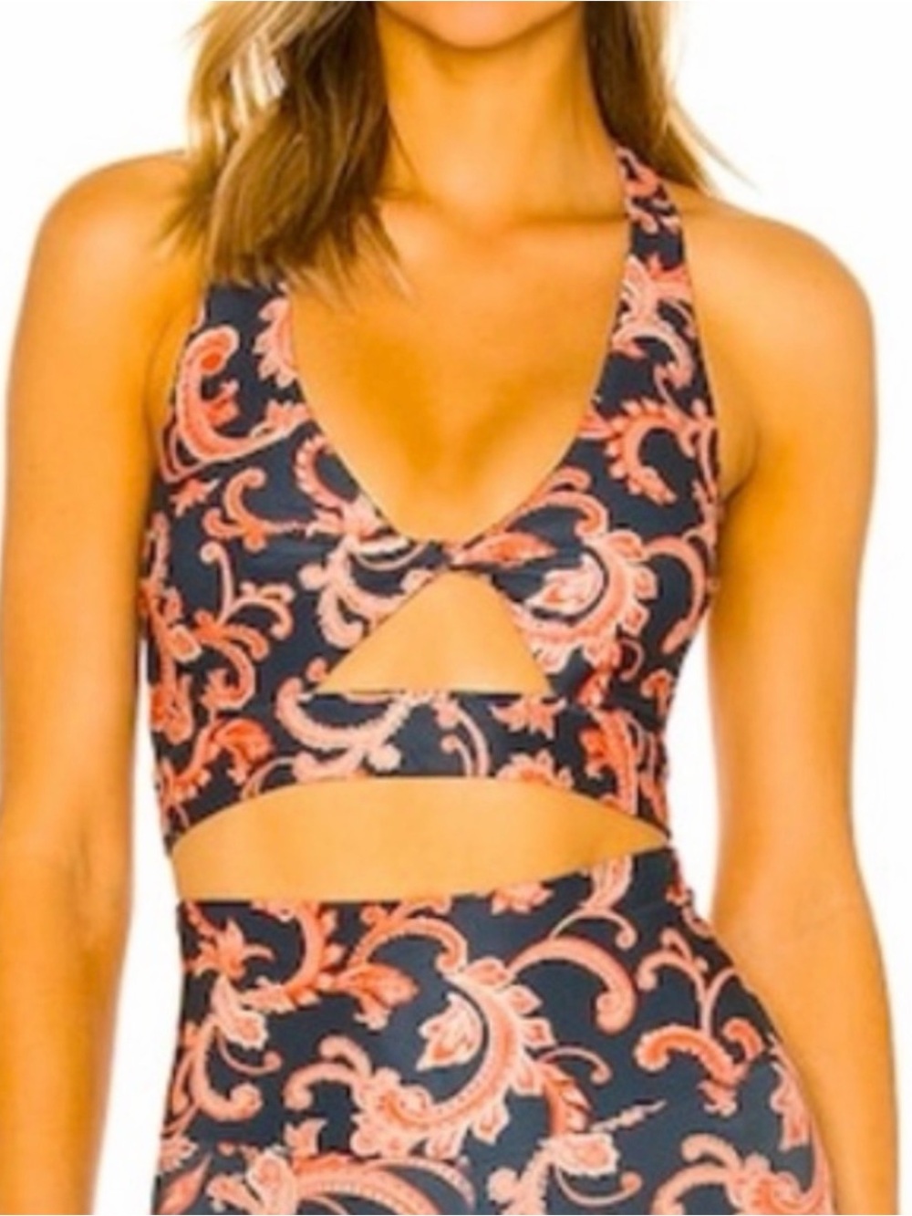 Beach Riot Retro Paisley work out set medium